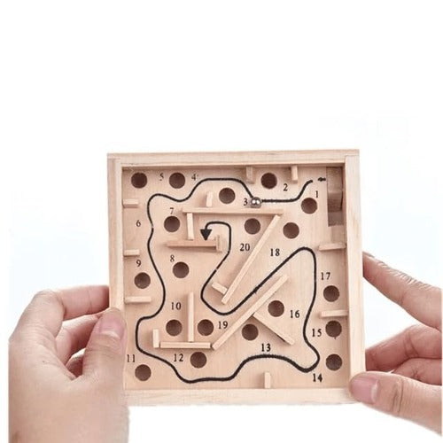Wooden Labyrinth Puzzle Brain Teasing Blocks Game Educational Gift Baby Kids