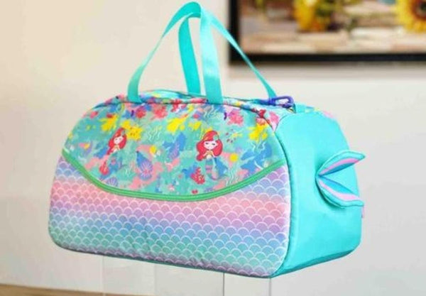 Ji and Ja Duffle Bag for Boys|Girls Kids Gym Bag Sports Travel Bag Weekender Overnight Bag Big Size for Kids/Teenagers Duffle Bag (Mermaid Bag)