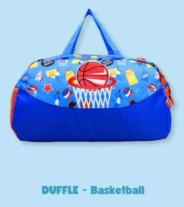 Ji and Ja Duffle Bag for Boys|Girls Kids Gym Bag Sports Travel Bag Weekender Overnight Bag Big Size for Kids/Teenagers Duffle Bag (Basket Ball