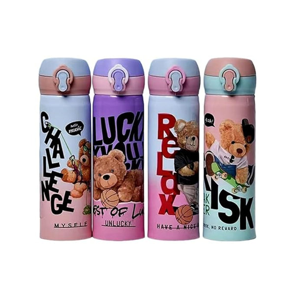 Garrafa Bear Theme Multicolor Stainless Steel Water Bottle Vacuum Flask