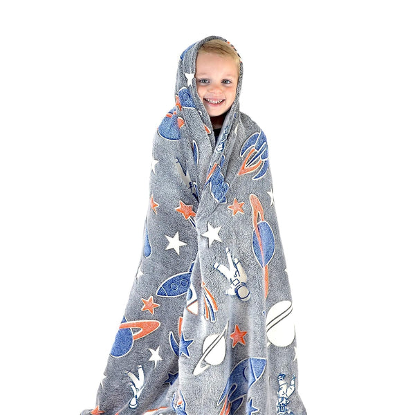 Glow in The Dark Blanket Small ASTRONAUT BLANKET Soft Cozy All Season Blankets