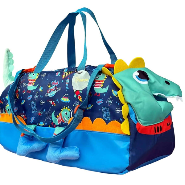 Ji and Ja Duffle Bag for Boys|Girls Kids Gym Bag Sports Travel Bag Weekender Overnight Bag Big Size for Kids/Teenagers Duffle Bag (Dino Bag)