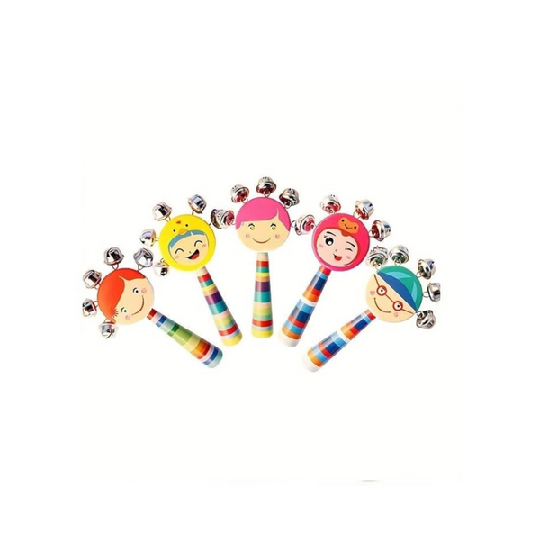Jinglerattles Newborn Handbells Shaker Musical Educational Wooden Toys