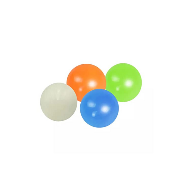 3D Glow in Dark Ceiling Sticky Squeeze Stress Relief Balls (Pack of 4)