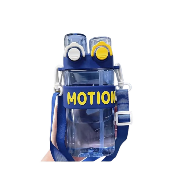 Motion Bottle Double pop-up lid straight drinking straw dual-use water bottle