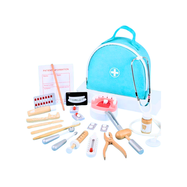 Wooden Toys Dentist Doctor Set Medicine Box Role Play