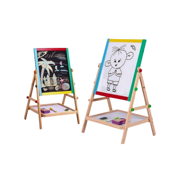 Magnetic Black and White Board with Marker  Duster & Chalk (37 x 43 cm) Pack of 1